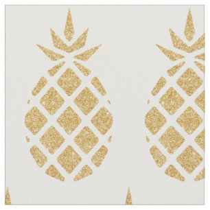 Goldener Glitzer Ananas Tropischer Sommer Stoff