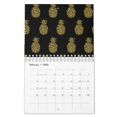 Goldener Glitzer Ananas Tropisches Obst Lover Kalender (Feb 2026)