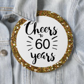 Goldener Glitzer auf 60 Jahre Button (Beispiel)