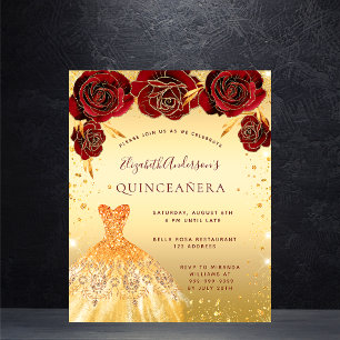 Goldener Glitzer aus Quinceanera, Blumenkostüm Flyer