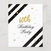 Goldener Glitzer Black Stripes 60. Geburtstag (Rückseite)