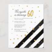 Goldener Glitzer Black Stripes 60. Geburtstag (Vorderseite)