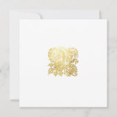 Goldener Glitzer Blumenzauber Einladung (Rückseite)