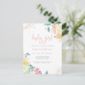 Goldener Glitzer Blush Pink Bläschen Girl Babydusc Einladungspostkarte (Stehend Vorderseite)