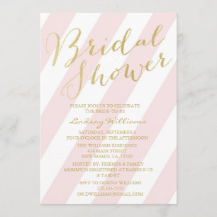 Goldener Glitzer Bridal Dusche Einladungen