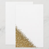 Goldener Glitzer Briefpapier (Vorne/Hinten)