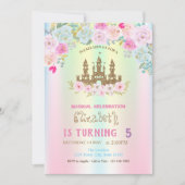 Goldener Glitzer Burg FIoro Iridescent Einladung (Vorderseite)