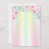 Goldener Glitzer Burg FIoro Iridescent Einladung (Rückseite)