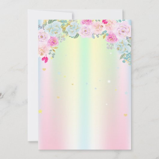 Goldener Glitzer Burg FIoro Iridescent Einladung (Rückseite)