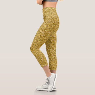 Goldener Glitzer Capri Leggings