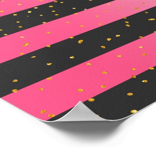 Goldener Glitzer Confetti Poster (Ecke)