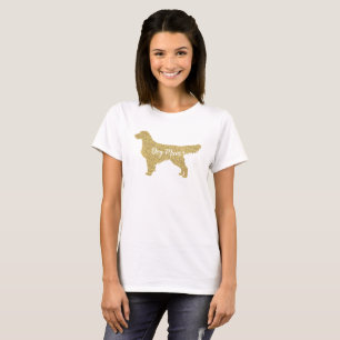 Goldener Glitzer   Dog Mum T-Shirt