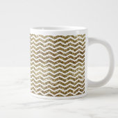 Goldener Glitzer Elegantes Zickzack Zig-Zag Jumbo-Tasse (Rechts)