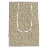 Goldener Glitzer FEIERT 50 JAHRE Eleganter Chic Mittlere Geschenktüte (Rückseite)