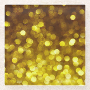 Goldener Glitzer: Festliche Weihnachtsstruktur. Glasuntersetzer