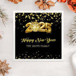 Goldener Glitzer - Frohes neues Jahr 2025 Napkins Serviette