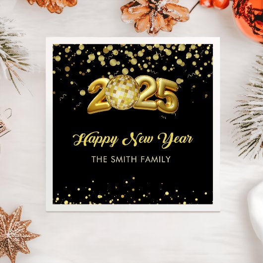 Goldener Glitzer - Frohes neues Jahr 2025 Napkins Serviette