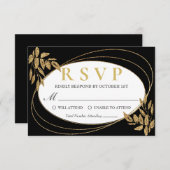 Goldener Glitzer Geburtstagsfeier RSVP Karte (Vorne/Hinten)