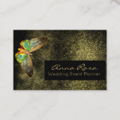 *~* Goldener Glitzer Gilded Butterfly Visitenkarte (Vorderseite)