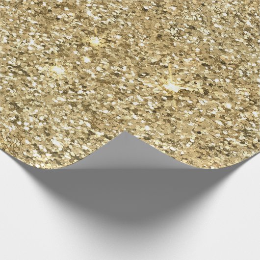 Goldener Glitzer Glam Bling Stilvolle Chic Trendy Geschenkpapier (Ecke)