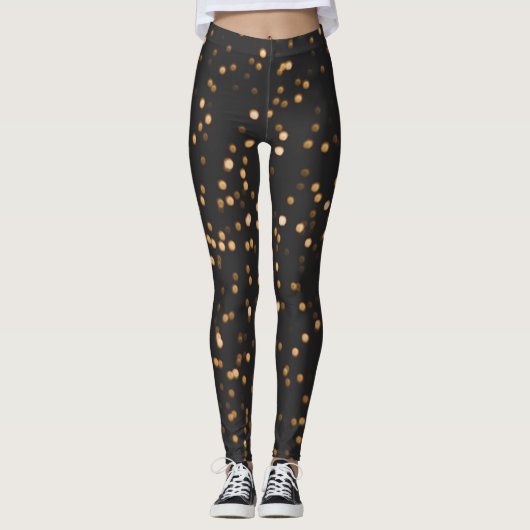 Goldener Glitzer Glitzern Leggings (Vorderseite)
