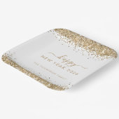 Goldener Glitzer - Glück im neuen Jahr 2026 Pappteller (Gewinkelt)