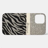 Goldener Glitzer Gold Zebra Tierisches Druckmuster Case-Mate iPhone Hülle (Rückseite (Horizontal))