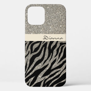 Goldener Glitzer Gold Zebra Tierisches Druckmuster Case-Mate iPhone Hülle