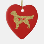 Goldener Glitzer Golden Retriever Weihnachtsschmuc Keramik Ornament (Rechts)