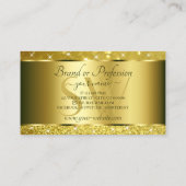 Goldener Glitzer Goldener Splash Visitenkarte (Rückseite)