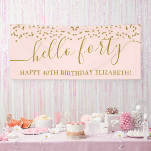 Goldener Glitzer Hallo 40. Geburtstag Party Banner