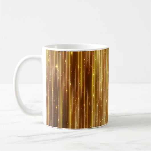 Goldener Glitzer: Heller Abstrakter Hintergrund. Kaffeetasse (Links)