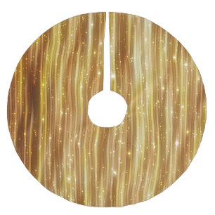 Goldener Glitzer: Heller Abstrakter Hintergrund. Polyester Weihnachtsbaumdecke