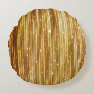 Goldener Glitzer: Heller Abstrakter Hintergrund. Rundes Kissen