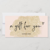 Goldener Glitzer Herzlogozeichen Rosa Geschenkguts (Vorderseite)