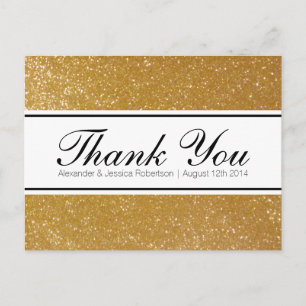 Goldener Glitzer Hochzeit dank Postkarten