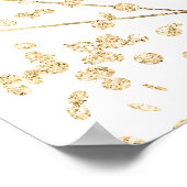Goldener Glitzer Hochzeitsempfang Poster (Ecke)