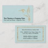 Goldener Glitzer Hummingbird Aquamarin Visitenkarte (Vorne/Hinten)