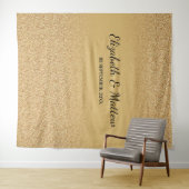 Goldener Glitzer im eleganten Ambiente Wandteppich (Beispiel (Horizontal))