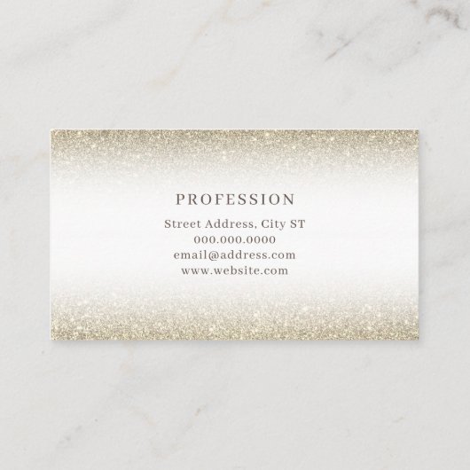 Goldener Glitzer Imitate Visitenkarte (Rückseite)