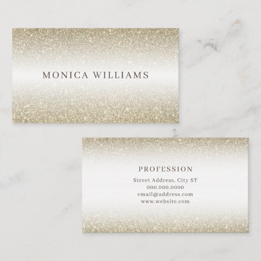 Goldener Glitzer Imitate  Visitenkarte (Vorne/Hinten)