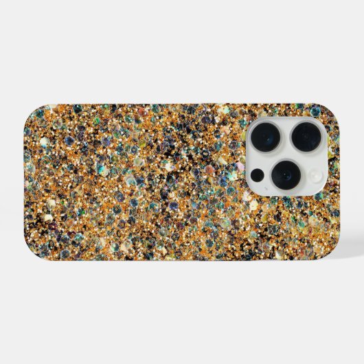 Goldener Glitzer iPhone Hülle (Rückseite (Horizontal))