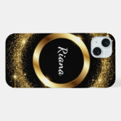 Goldener Glitzer iPhone Hülle (Rückseite (Horizontal))
