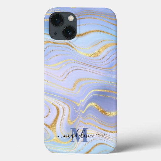Goldener Glitzer Iridescent Marmor Agate Case-Mate iPhone Hülle (Rückseite)