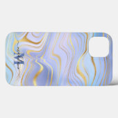 Goldener Glitzer Iridescent Marmor Agate Case-Mate iPhone Hülle (Rückseite (Horizontal))