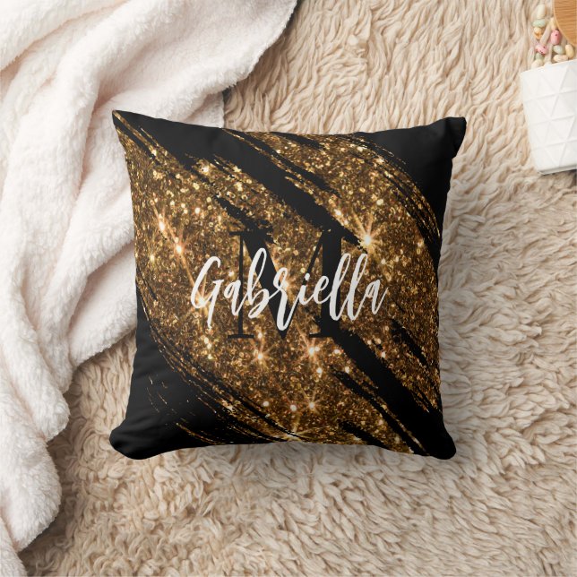 Goldener Glitzer Kissen (Decke)
