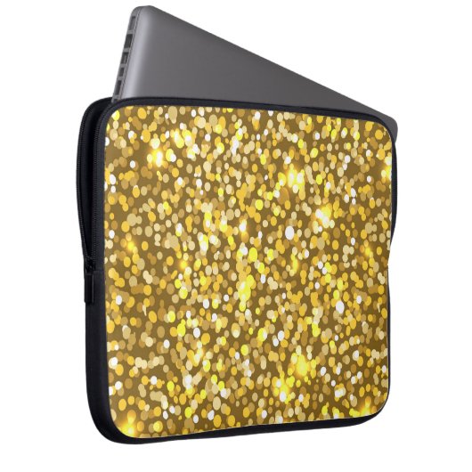 Goldener Glitzer Laptopschutzhülle (Vorne Rechts)