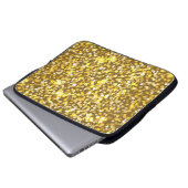 Goldener Glitzer Laptopschutzhülle (Vorne Knopf)
