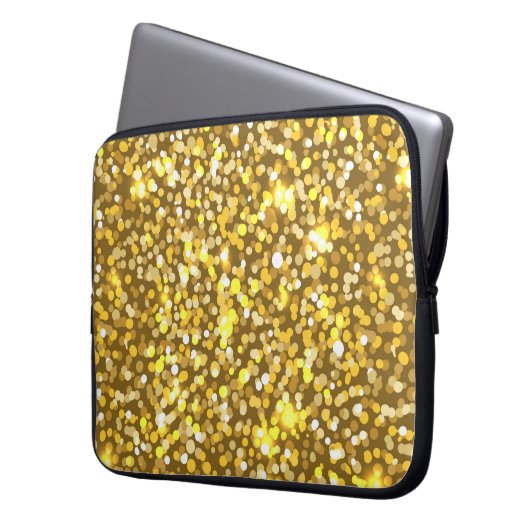 Goldener Glitzer Laptopschutzhülle (Vorderseite Links)