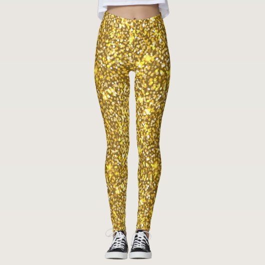Goldener Glitzer Leggings (Vorderseite)